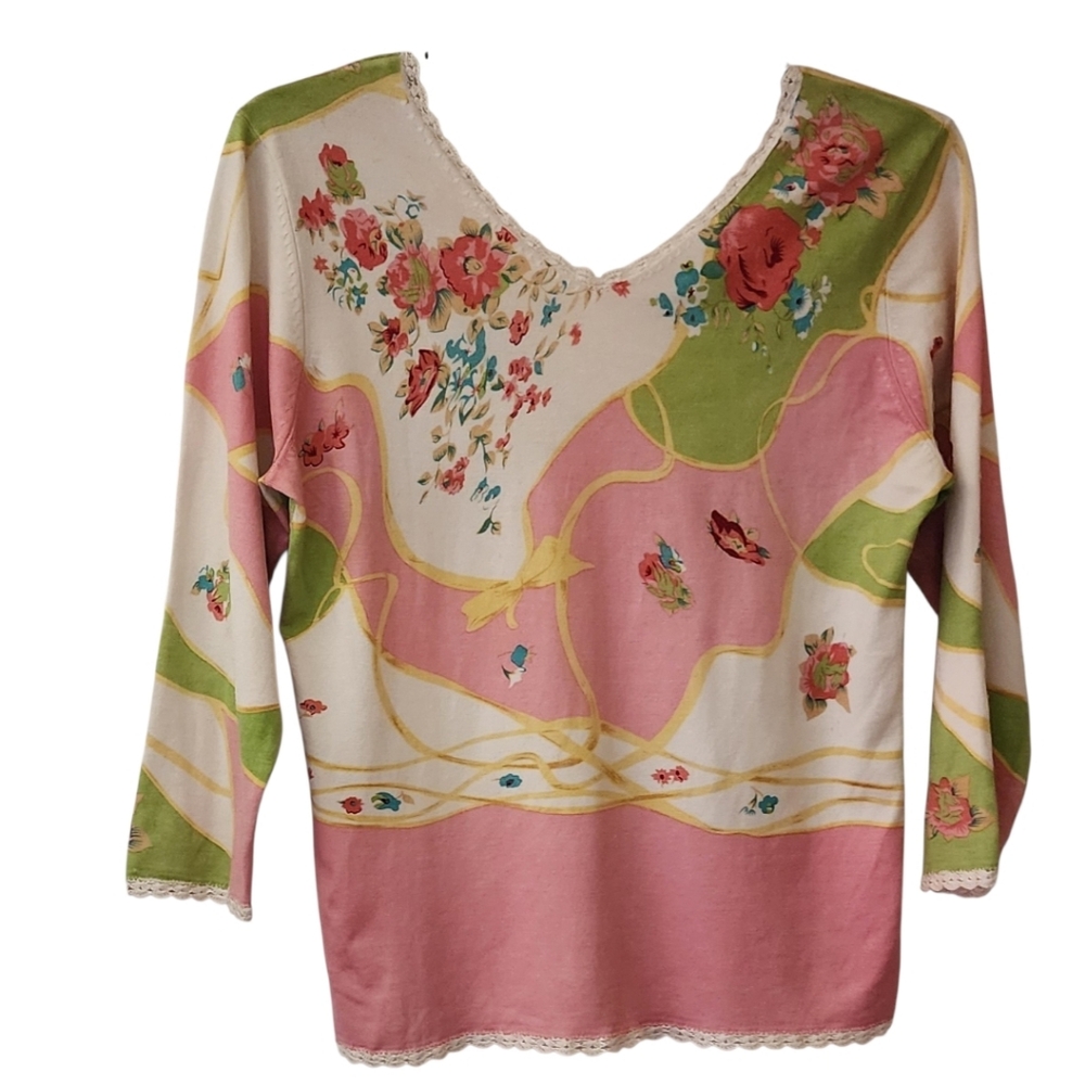 Parisian Signature V Neck Blouse Small